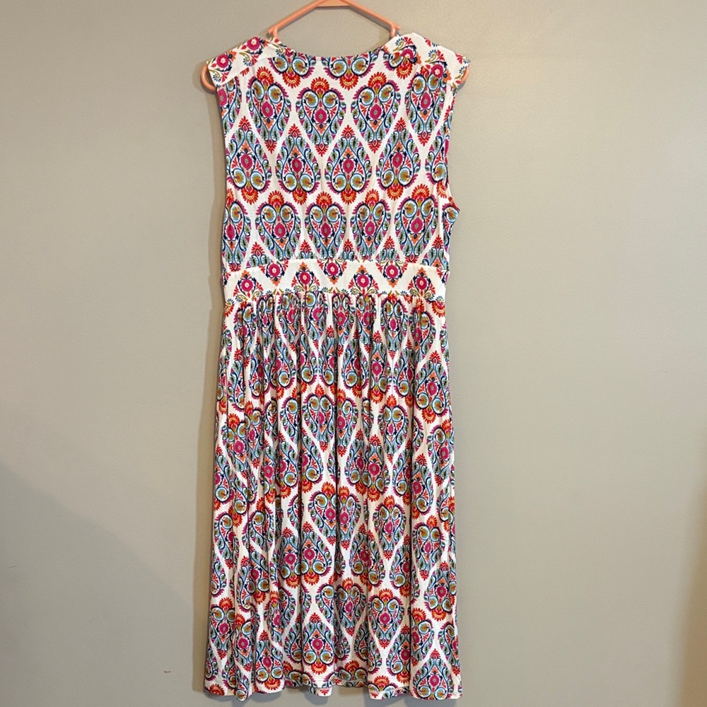 NWT! Boden Colorful Patterned Midi Dress - Picture 4 of 5